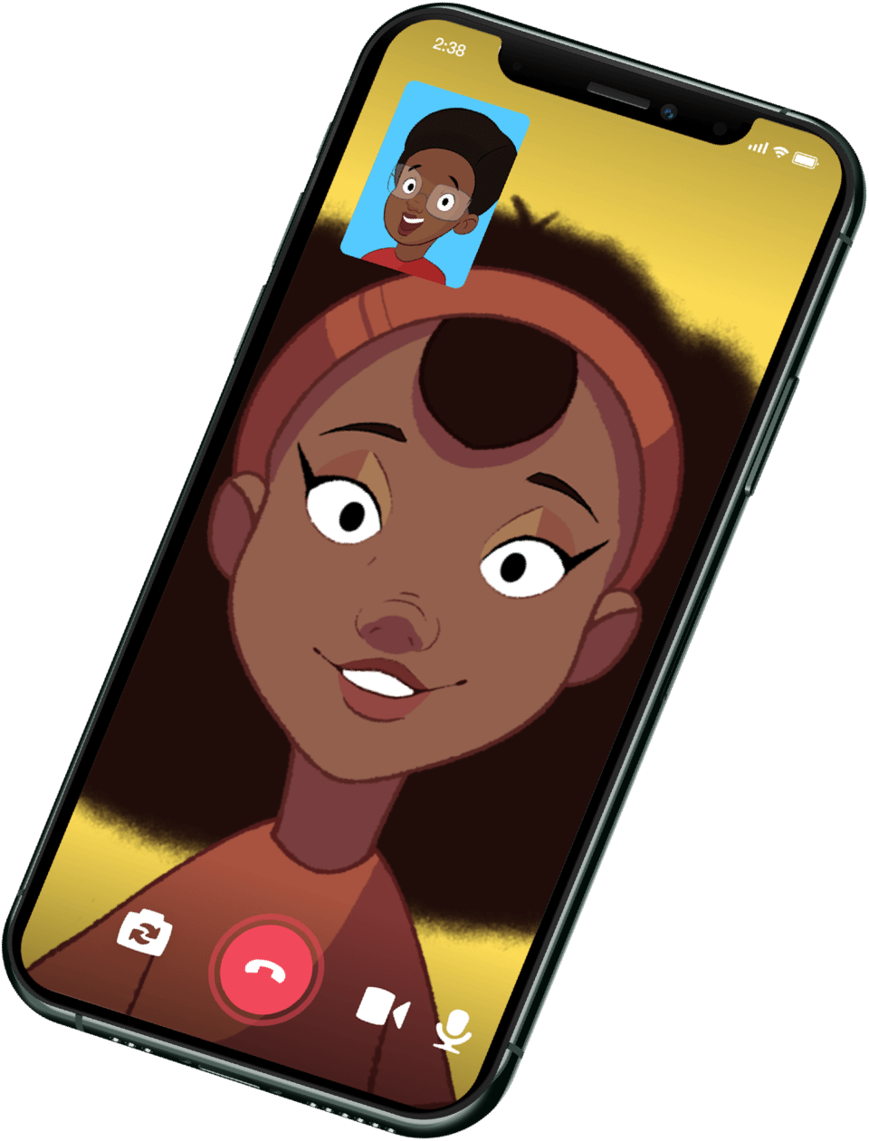 Video call on a phone.